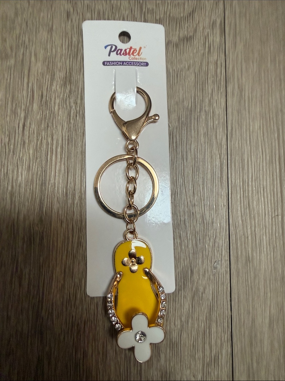 Pastels Gold Flip Flop Charm Keychain